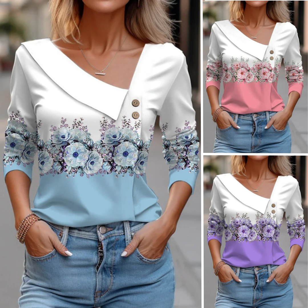 Mira | Patterned Long Sleeve Blouse