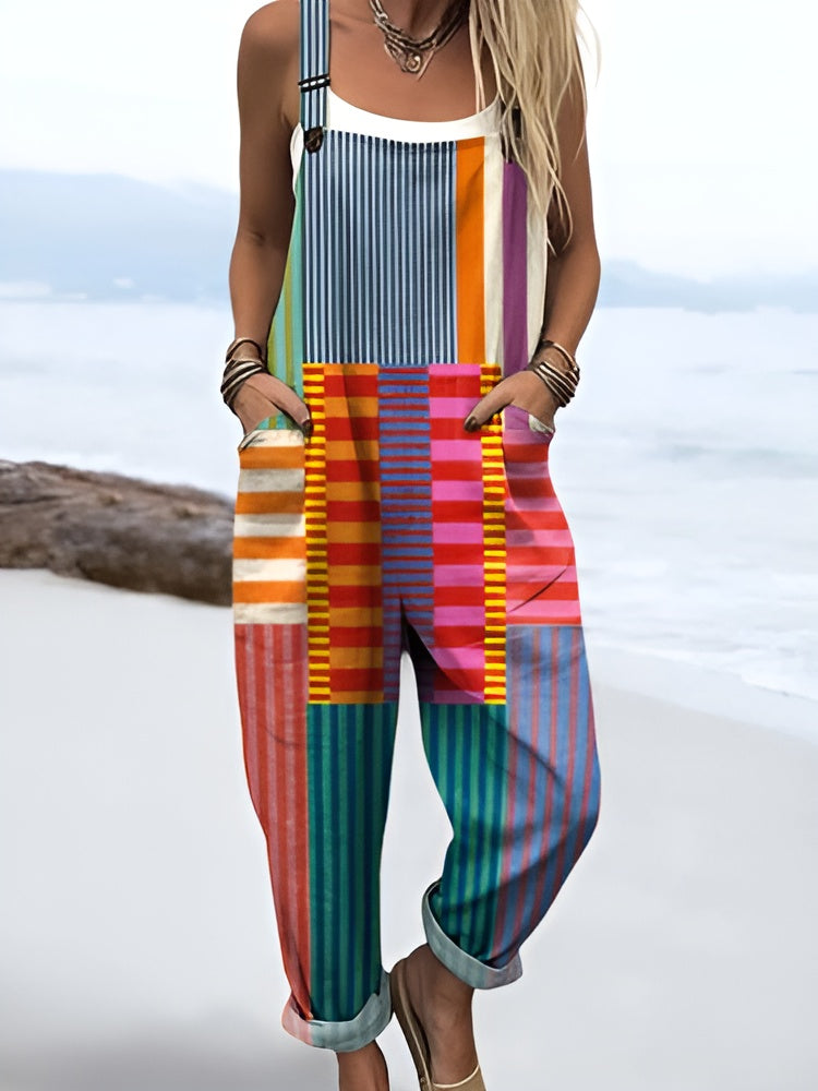 Lærke | Colorful Pop Stripe Overalls