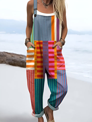 Lærke | Colorful Pop Stripe Overalls