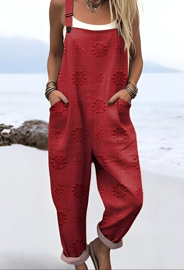 Lynn | Rosewood Embossed Overalls