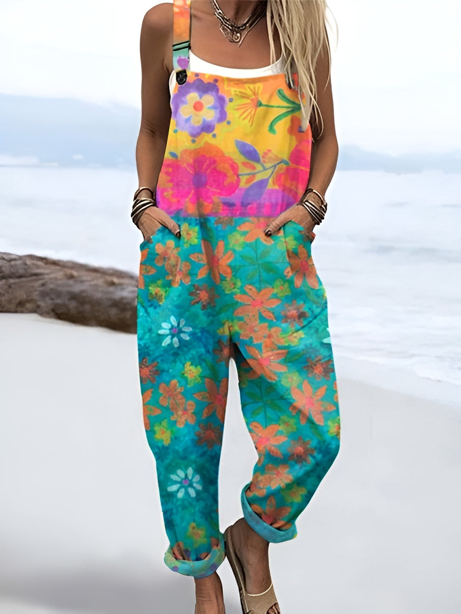 Liv | Watercolor Bloom Overalls