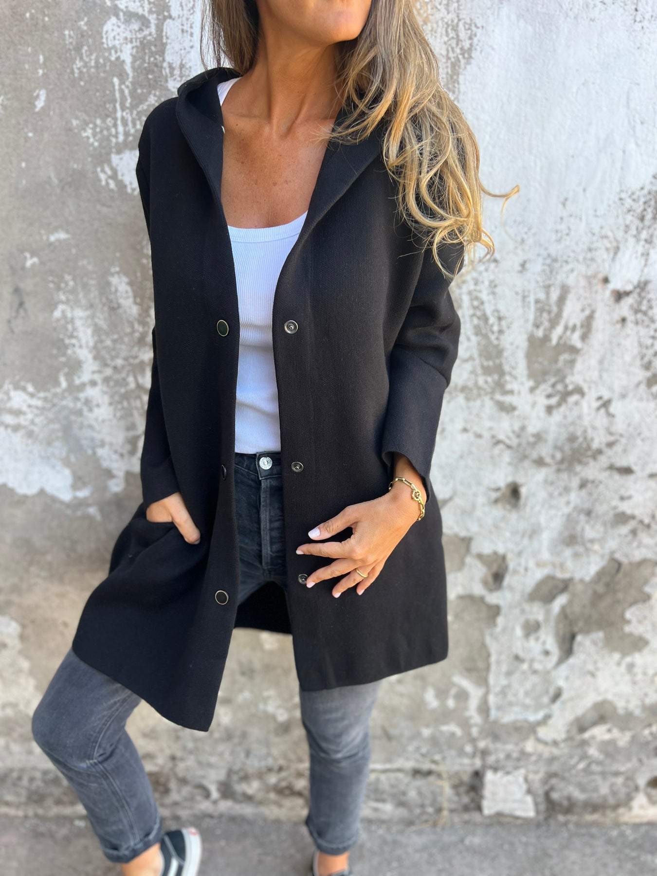Scarlett | Chic Single Breasted Hoodie Jacket