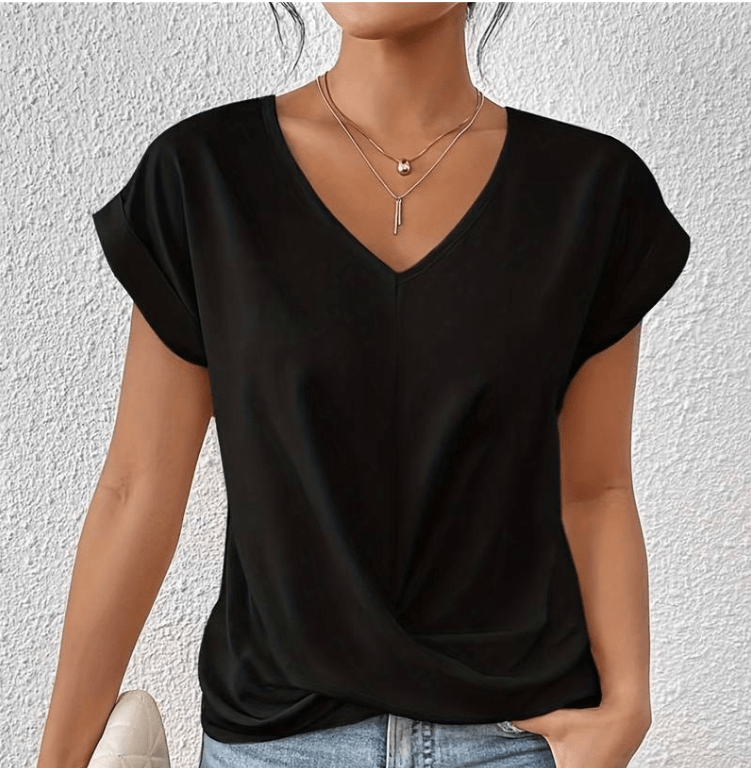 Luna | Flattering V-Neck Top for a Sleek Silhouette