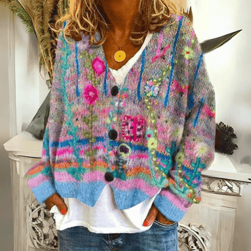 Matilda | Cozy Floral Printed Knit Vest