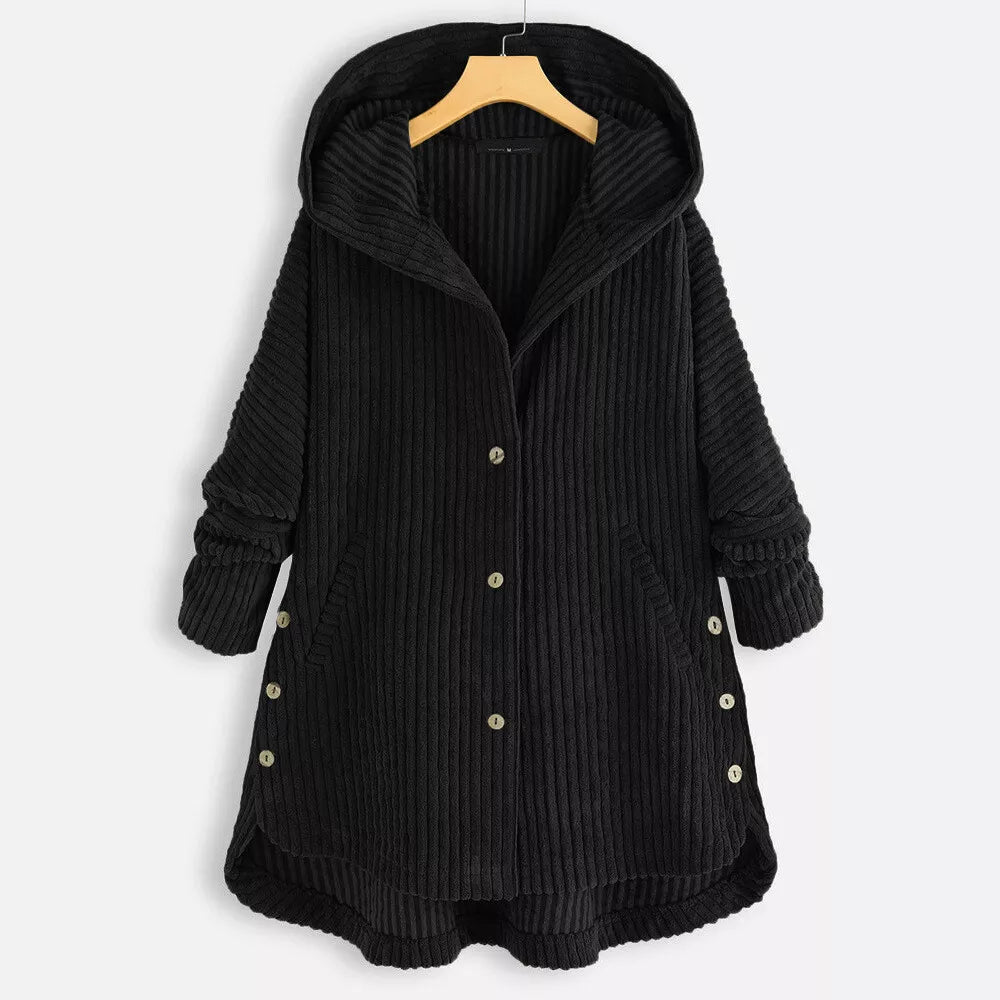 Aria | Cozy Ribbed Hooded Jacket