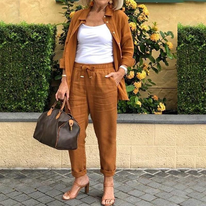 Scarlett | Cozy Long Sleeve Blouse and Pants Ensemble