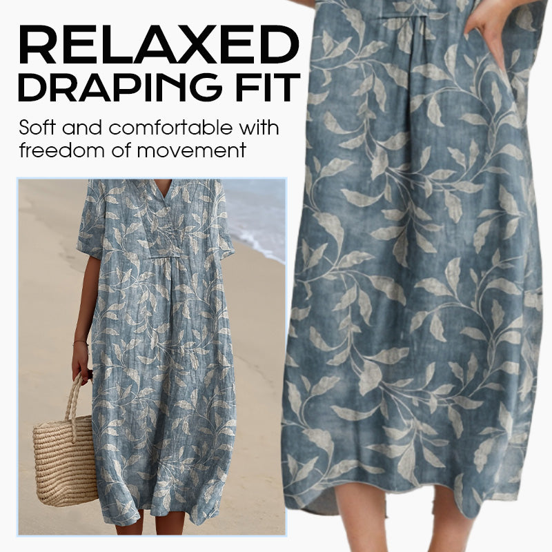 Amira | Soft V-Neck Floral Midi Dress