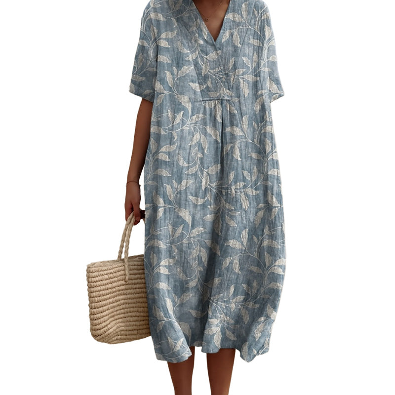 Amira | Soft V-Neck Floral Midi Dress