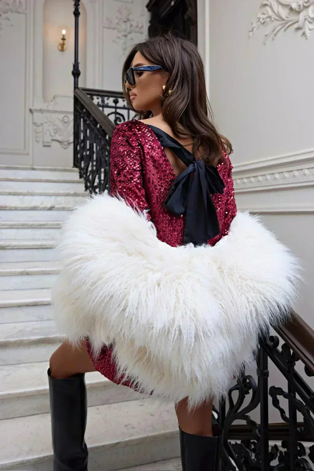 Lila | Chic Sparkle Dress with Bow