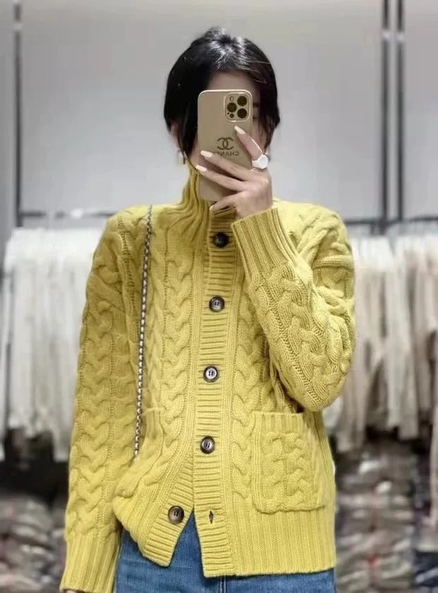 Selena | Luxe Cashmere Turtleneck Cardigan